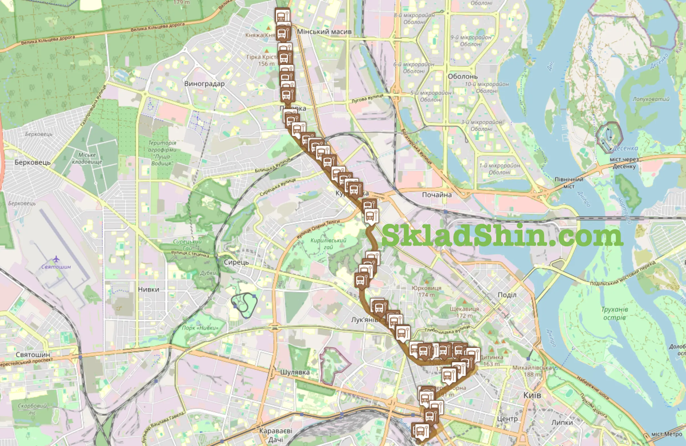 181 marshrutka kyiv rozklad zupinki marshrut