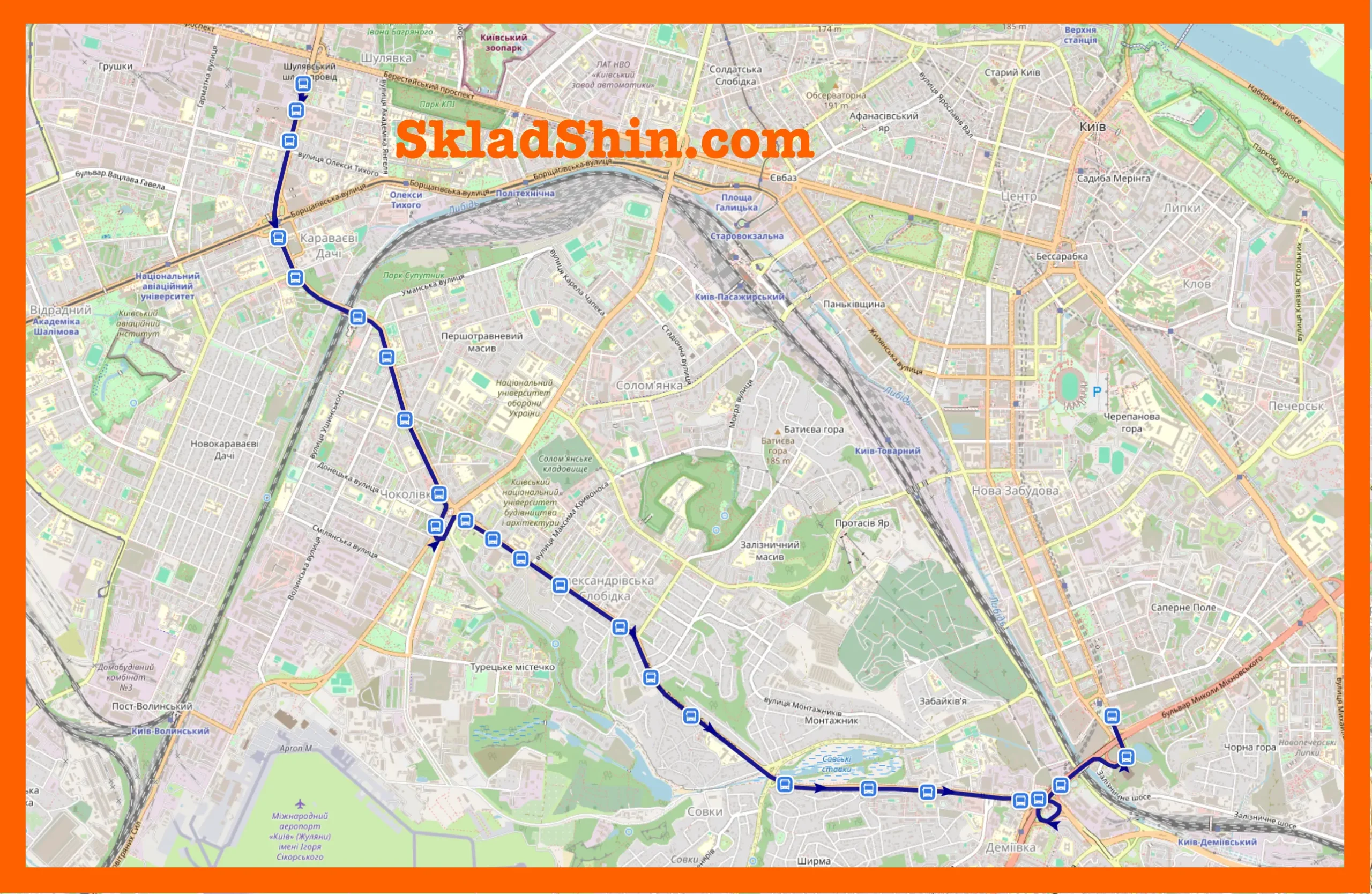 Маршрут №239 Київ: графік руху та зупинки