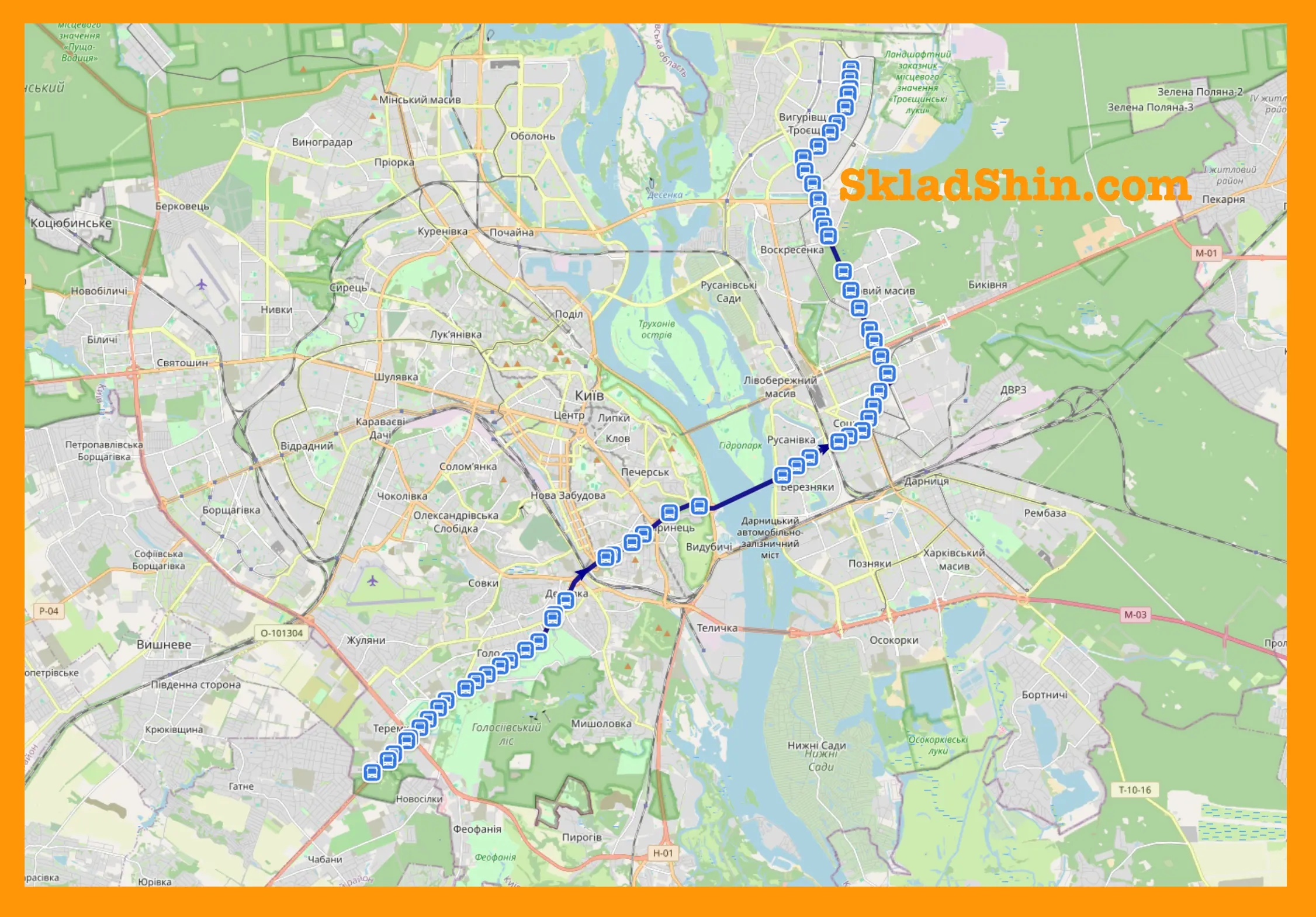 Маршрут №416 Київ: графік руху та зупинки