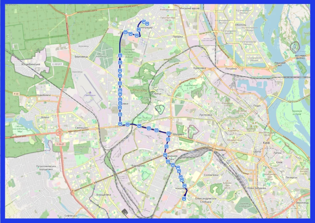 Маршрут №455 Київ: графік руху та зупинки