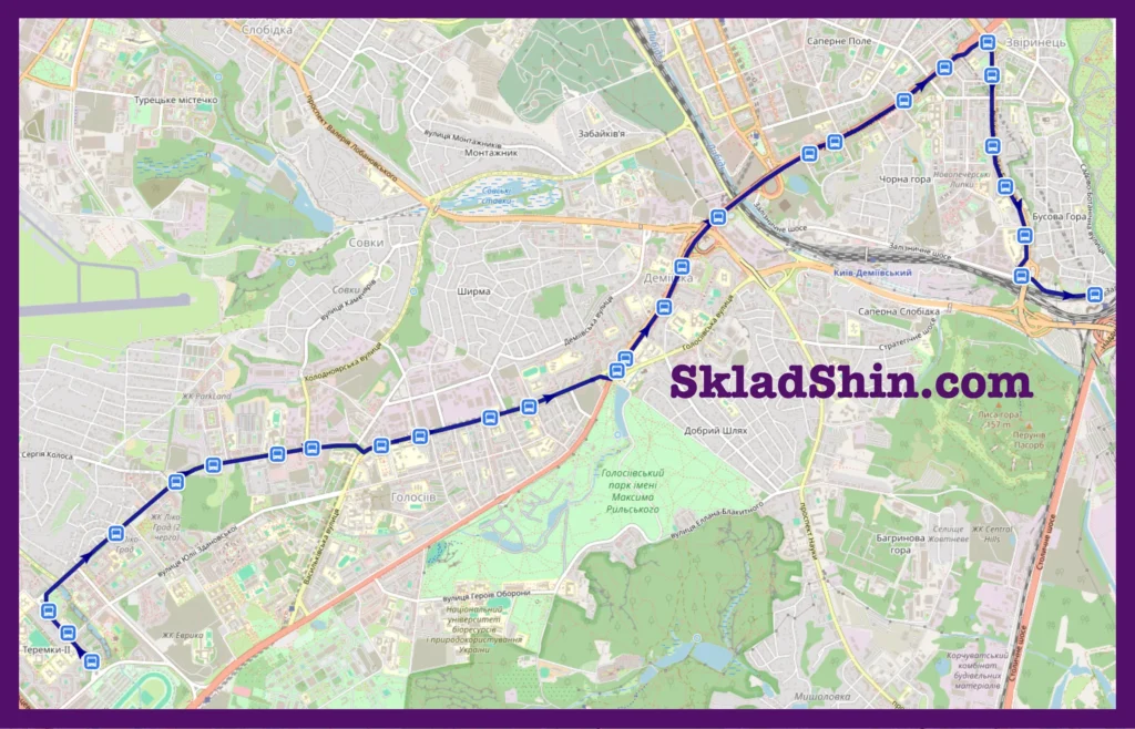 Маршрут №491 Київ: графік руху та зупинки