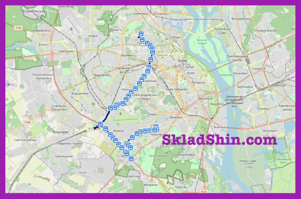 Маршрут №499 Київ: графік руху та зупинки