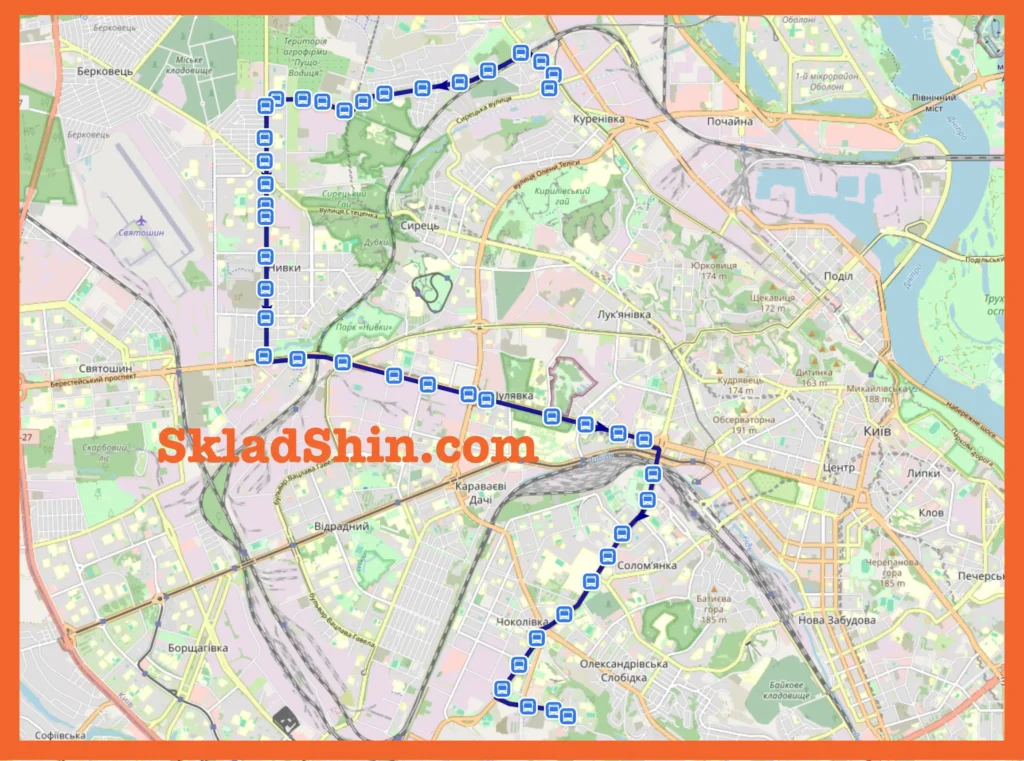 Маршрут №518 Київ: графік руху та зупинки