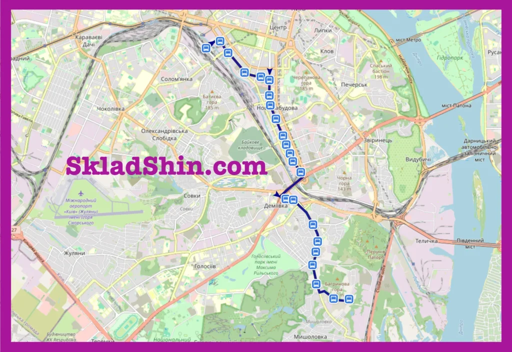 Маршрут №539 Київ: графік руху та зупинки