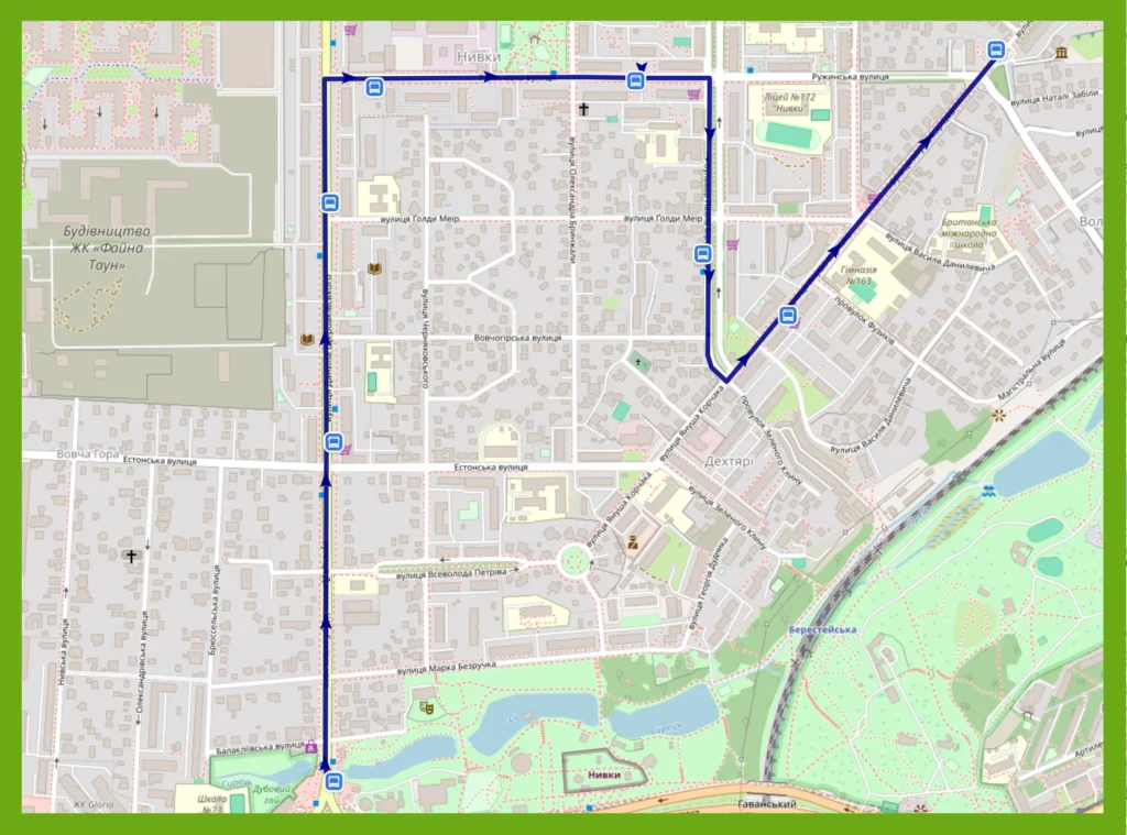 Маршрут №540 Київ: графік руху та зупинки