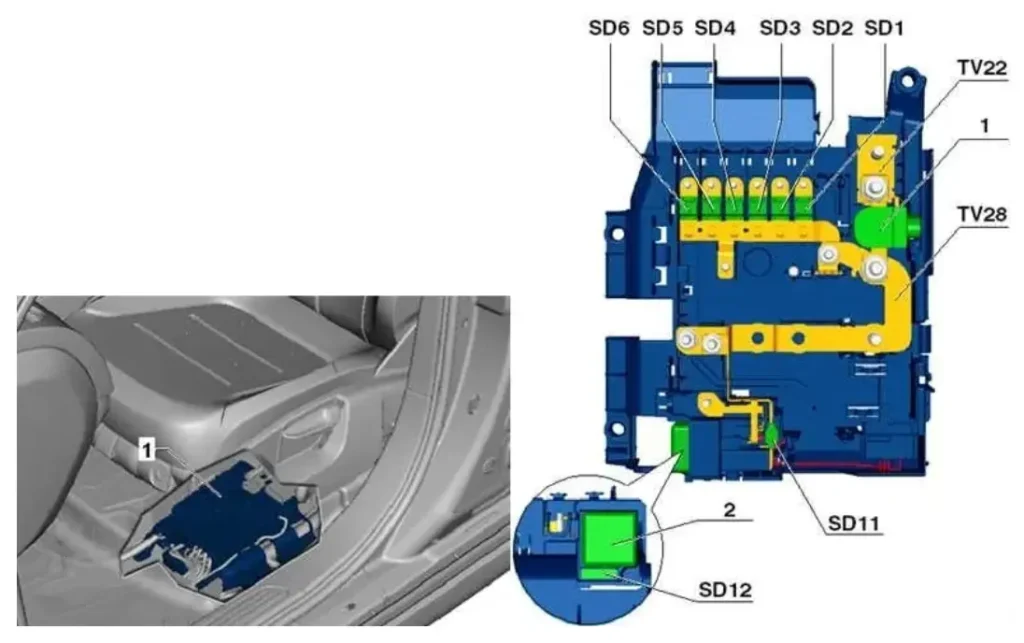 blok pid sidinnyam vodiya volkswagen touareg 2