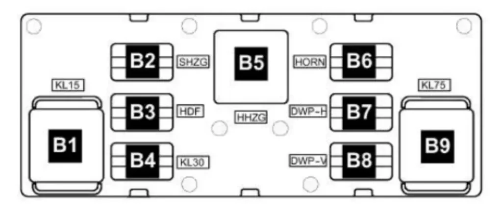 blok rele na bortovomu bloku vw touran 1