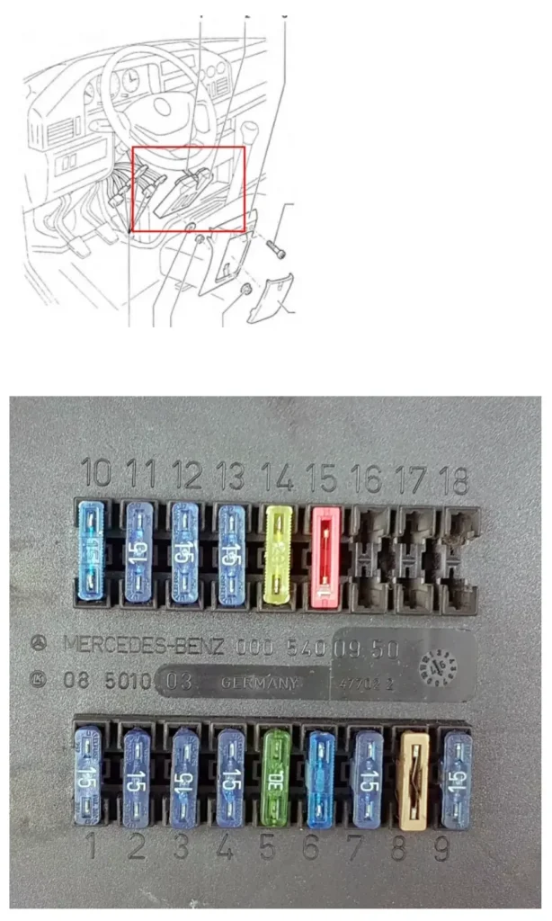 blok zapobizhnykiv na paneli pryladiv volkswagen lt